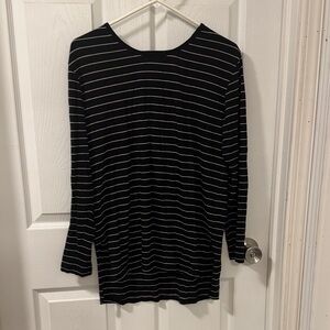 BP Black and White Striped Long Sleeve Top